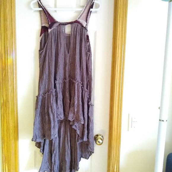 Free People high low crochet sleeveless tunic dress NWOT - Picture 1 of 11